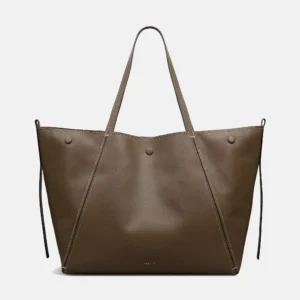 Extra Large Open Top Tote Dark Brown Bag