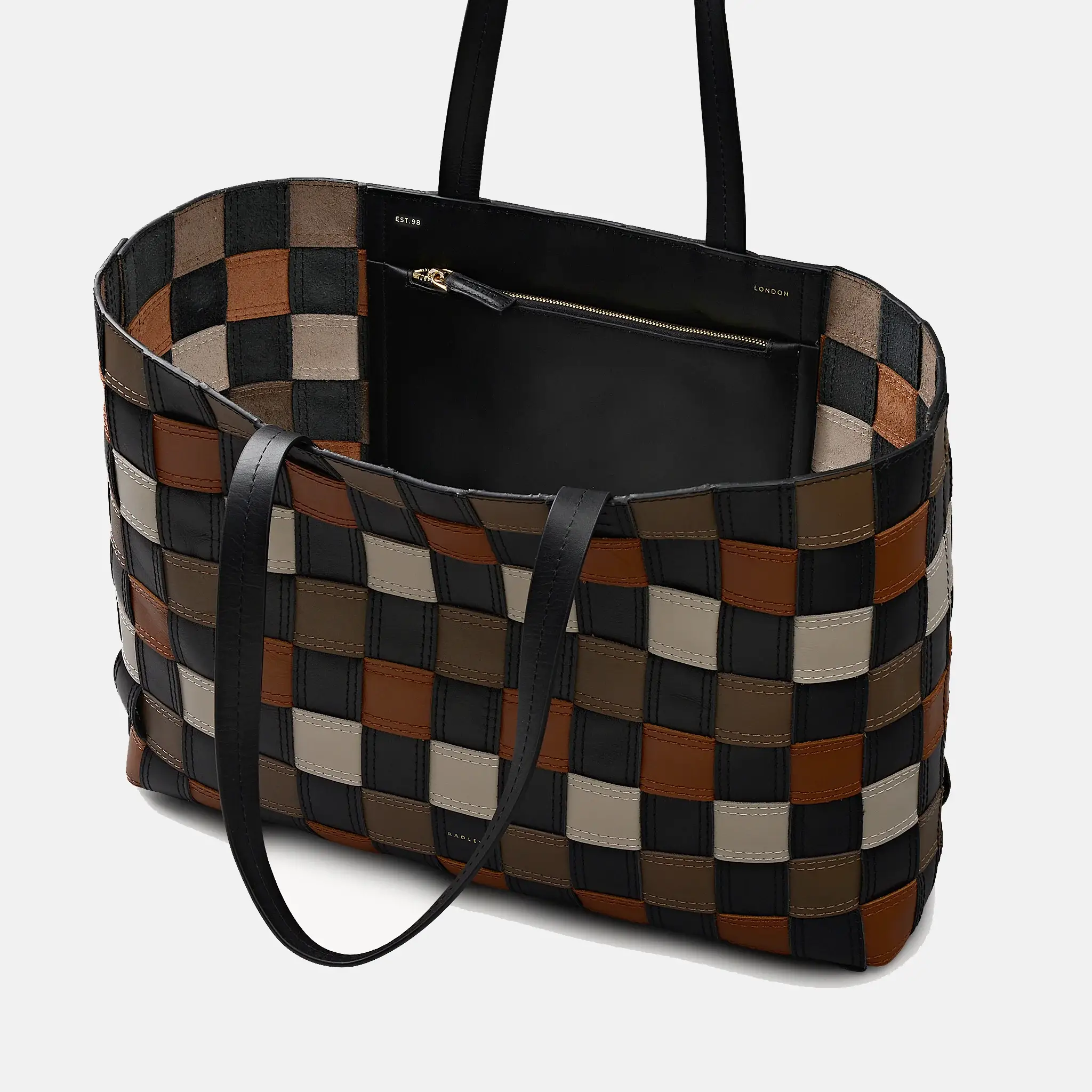 The Abbey - Patchwork Extra Large Open Top Tote Inside